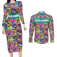 African Women Inventors Couples Matching Long Sleeve Bodycon Dress and Long Sleeve Button Shirts Without Black Women These Things Would Not Exist - Wonder Print Shop