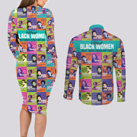 African Women Inventors Couples Matching Long Sleeve Bodycon Dress and Long Sleeve Button Shirts Without Black Women These Things Would Not Exist - Wonder Print Shop