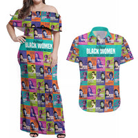 African Women Inventors Couples Matching Off Shoulder Maxi Dress and Hawaiian Shirt Without Black Women These Things Would Not Exist - Wonder Print Shop