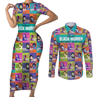 African Women Inventors Couples Matching Short Sleeve Bodycon Dress and Long Sleeve Button Shirts Without Black Women These Things Would Not Exist - Wonder Print Shop