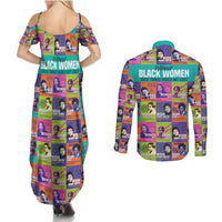 African Women Inventors Couples Matching Summer Maxi Dress and Long Sleeve Button Shirts Without Black Women These Things Would Not Exist - Wonder Print Shop