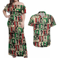 A To Z Of Black Heroes Couples Matching Off Shoulder Maxi Dress and Hawaiian Shirt Civil Rights Leaders - Wonder Print Shop