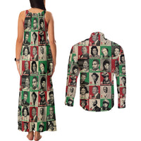 A To Z Of Black Heroes Couples Matching Tank Maxi Dress and Long Sleeve Button Shirts Civil Rights Leaders - Wonder Print Shop