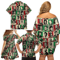 A To Z Of Black Heroes Family Matching Off Shoulder Short Dress and Hawaiian Shirt Civil Rights Leaders - Wonder Print Shop