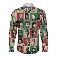 A To Z Of Black Heroes Long Sleeve Button Shirt Civil Rights Leaders - Wonder Print Shop