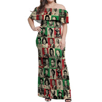 A To Z Of Black Heroes Off Shoulder Maxi Dress Civil Rights Leaders - Wonder Print Shop