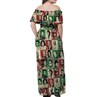 A To Z Of Black Heroes Off Shoulder Maxi Dress Civil Rights Leaders - Wonder Print Shop
