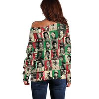 A To Z Of Black Heroes Off Shoulder Sweater Civil Rights Leaders - Wonder Print Shop
