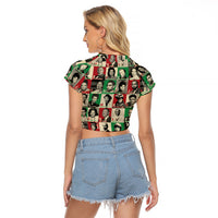 A To Z Of Black Heroes Raglan Cropped T Shirt Civil Rights Leaders - Wonder Print Shop