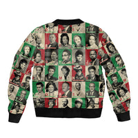 A To Z Of Black Heroes Sleeve Zip Bomber Jacket Civil Rights Leaders - Wonder Print Shop