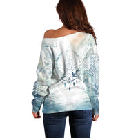 Thanks Deer For Life Off Shoulder Sweater White Deer Watercolor Painting - Wonder Print Shop