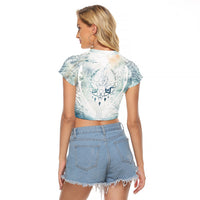 Thanks Deer For Life Raglan Cropped T Shirt White Deer Watercolor Painting - Wonder Print Shop