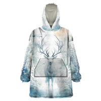 Thanks Deer For Life Wearable Blanket Hoodie White Deer Watercolor Painting - Wonder Print Shop