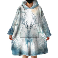 Thanks Deer For Life Wearable Blanket Hoodie White Deer Watercolor Painting - Wonder Print Shop