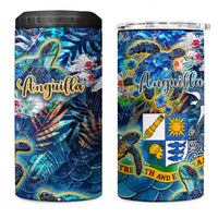 Anguilla 4 in 1 Can Cooler Tumbler Sea Turtle Tropical Pattern
