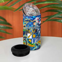 Anguilla 4 in 1 Can Cooler Tumbler Sea Turtle Tropical Pattern