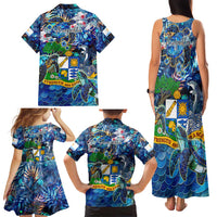Anguilla Family Matching Tank Maxi Dress and Hawaiian Shirt - Wonder Print Shop