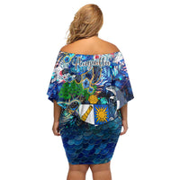 Anguilla Off Shoulder Short Dress - Wonder Print Shop