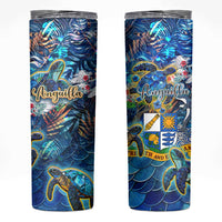 Anguilla Skinny Tumbler Sea Turtle Tropical Pattern - Wonder Print Shop
