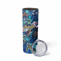 Anguilla Skinny Tumbler Sea Turtle Tropical Pattern - Wonder Print Shop