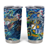 Anguilla Tumbler Cup Sea Turtle Tropical Pattern - Wonder Print Shop