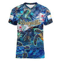 Anguilla Women V-Neck T-Shirt - Wonder Print Shop