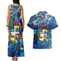 Aruba Couples Matching Tank Maxi Dress and Hawaiian Shirt Sea Turtle Tropical Pattern