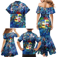 Aruba Family Matching Mermaid Dress and Hawaiian Shirt Sea Turtle Tropical Pattern