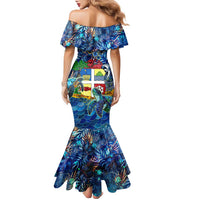 Aruba Family Matching Mermaid Dress and Hawaiian Shirt Sea Turtle Tropical Pattern