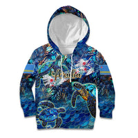 Aruba Kid Hoodie Sea Turtle Tropical Pattern - Wonder Print Shop