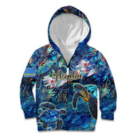 Aruba Kid Hoodie Sea Turtle Tropical Pattern - Wonder Print Shop