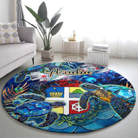 Aruba Round Carpet Sea Turtle Tropical Pattern - Wonder Print Shop