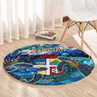 Aruba Round Carpet Sea Turtle Tropical Pattern - Wonder Print Shop