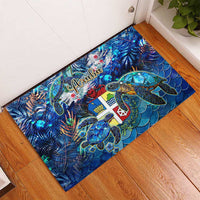Aruba Rubber Doormat Sea Turtle Tropical Pattern - Wonder Print Shop