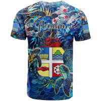 Aruba T Shirt Sea Turtle Tropical Pattern - Wonder Print Shop