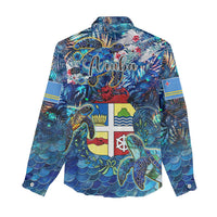 Aruba Women Casual Shirt Sea Turtle Tropical Pattern - Wonder Print Shop