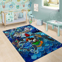Bermuda Area Rug Sea Turtle Tropical Pattern