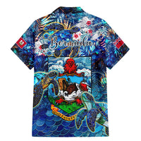 Bermuda Family Matching Mermaid Dress and Hawaiian Shirt Sea Turtle Tropical Pattern