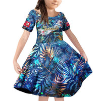 Bermuda Family Matching Off Shoulder Short Dress and Hawaiian Shirt Sea Turtle Tropical Pattern - Wonder Print Shop