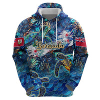 Bermuda Hoodie Sea Turtle Tropical Pattern - Wonder Print Shop