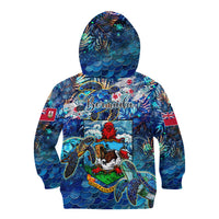 Bermuda Kid Hoodie Sea Turtle Tropical Pattern - Wonder Print Shop