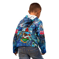 Bermuda Kid Hoodie Sea Turtle Tropical Pattern - Wonder Print Shop