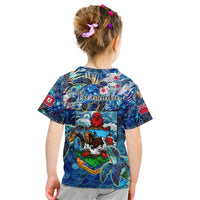 Bermuda Kid T Shirt Sea Turtle Tropical Pattern - Wonder Print Shop