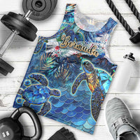 Bermuda Men Tank Top Sea Turtle Tropical Pattern - Wonder Print Shop