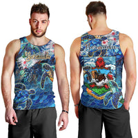 Bermuda Men Tank Top Sea Turtle Tropical Pattern - Wonder Print Shop
