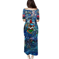 Bermuda Puletasi Sea Turtle Tropical Pattern - Wonder Print Shop