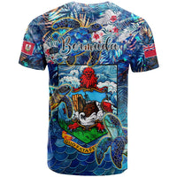 Bermuda T Shirt Sea Turtle Tropical Pattern - Wonder Print Shop