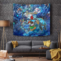 Bermuda Tapestry Sea Turtle Tropical Pattern - Wonder Print Shop