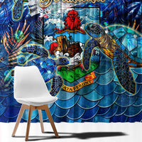 Bermuda Window Curtain Sea Turtle Tropical Pattern - Wonder Print Shop