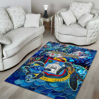 Sint Maarten Area Rug Sea Turtle Tropical Pattern